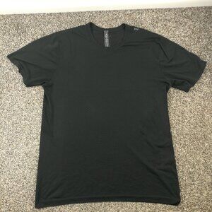 Lululemon T-Shirt Men’s Large Black Metal Vent Breathe Short Sleeve